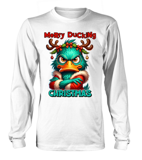 Sarcastic Grumpy Duck Christmas 08 Long sleeved Unisex