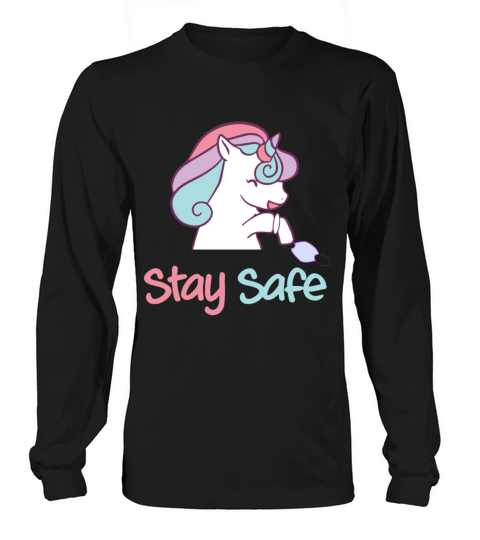 unicorn stay safe Long sleeved Unisex