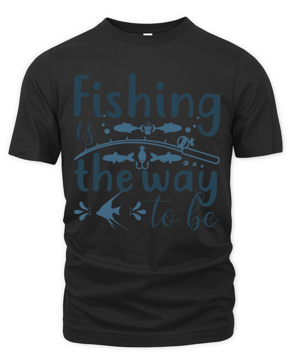 Anglers fish for a fish on the lake Organic Unisex T-shirt