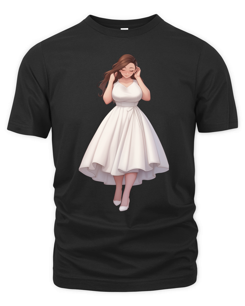 Beautiful Waifu Girl Sublimation Graphic Organic Unisex T-shirt