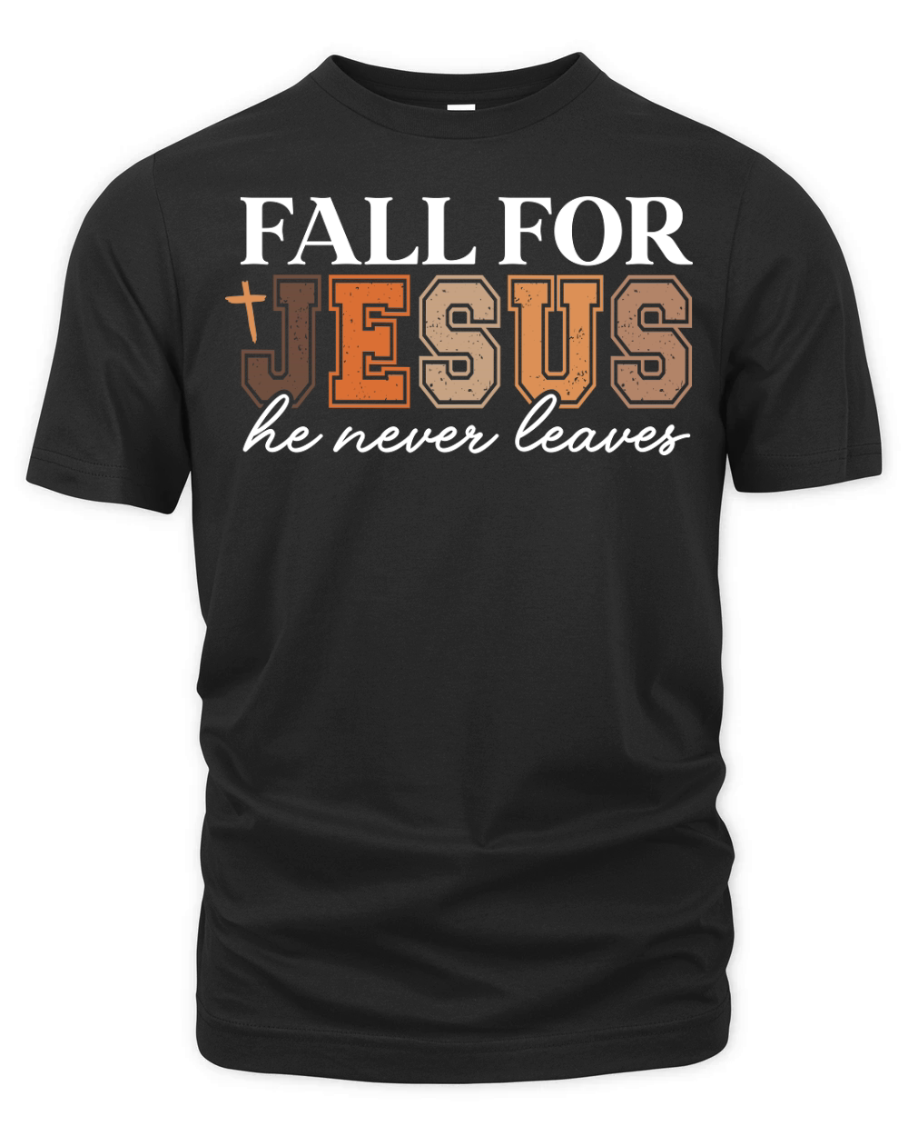 Fall for Jesus He Never Leaves white Organic Unisex T-shirt