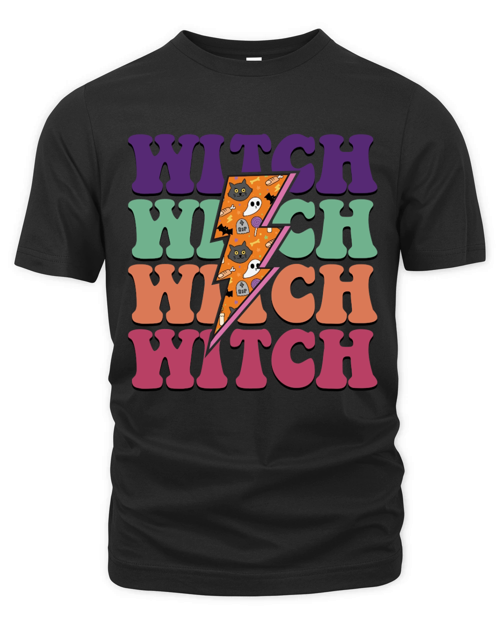 Halloween Witch Retro Groovy Vintage Organic Unisex T-shirt