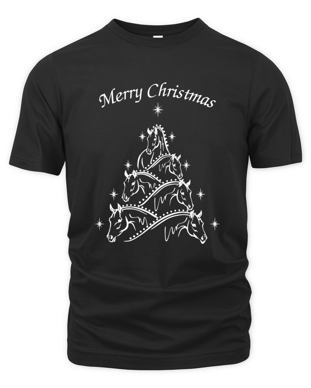 Merry Christmas Horse Tree Ugly Christmas Sweater Organic Unisex T-shirt