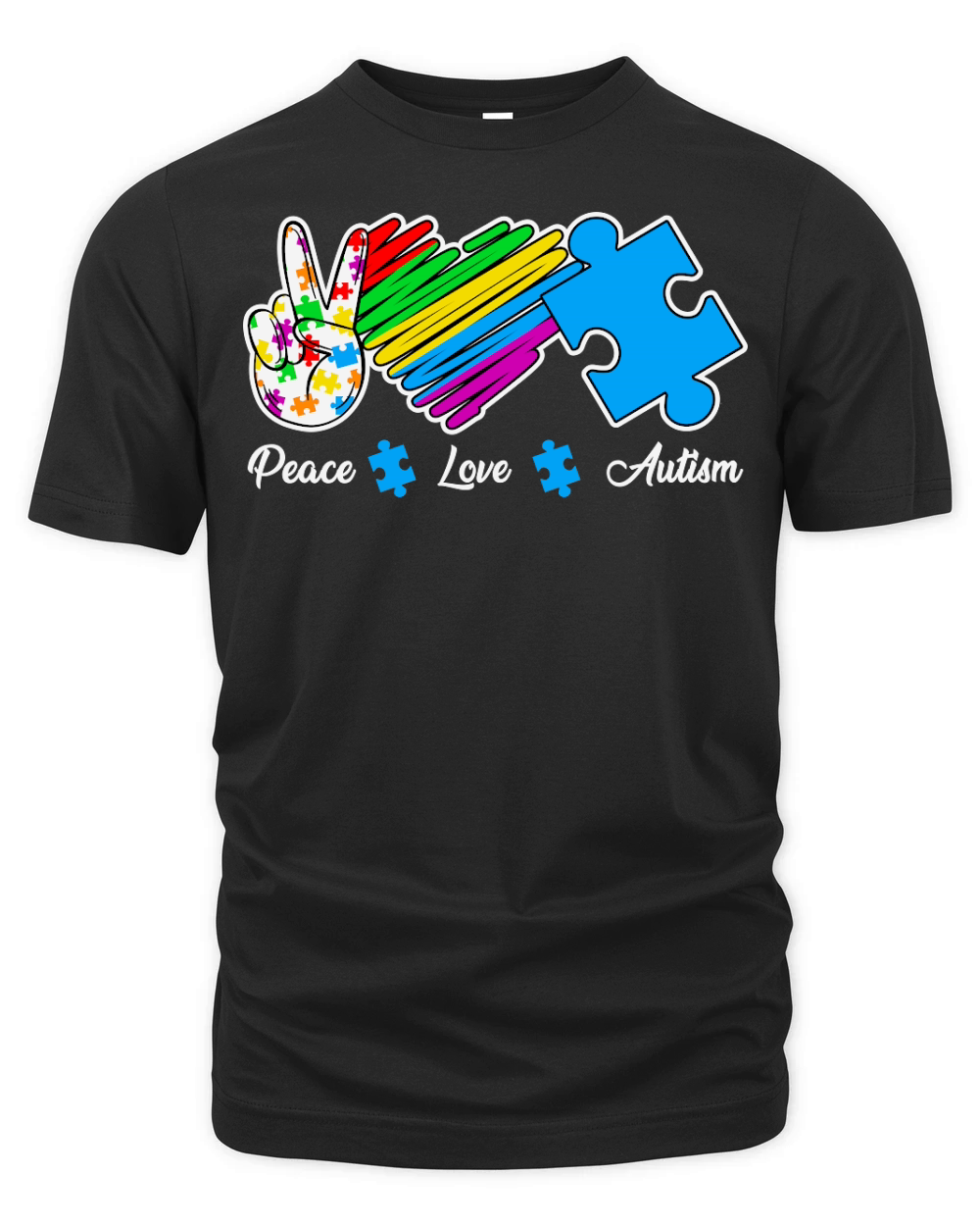 Peace Love Autism, Autism Awareness Organic Unisex T-shirt