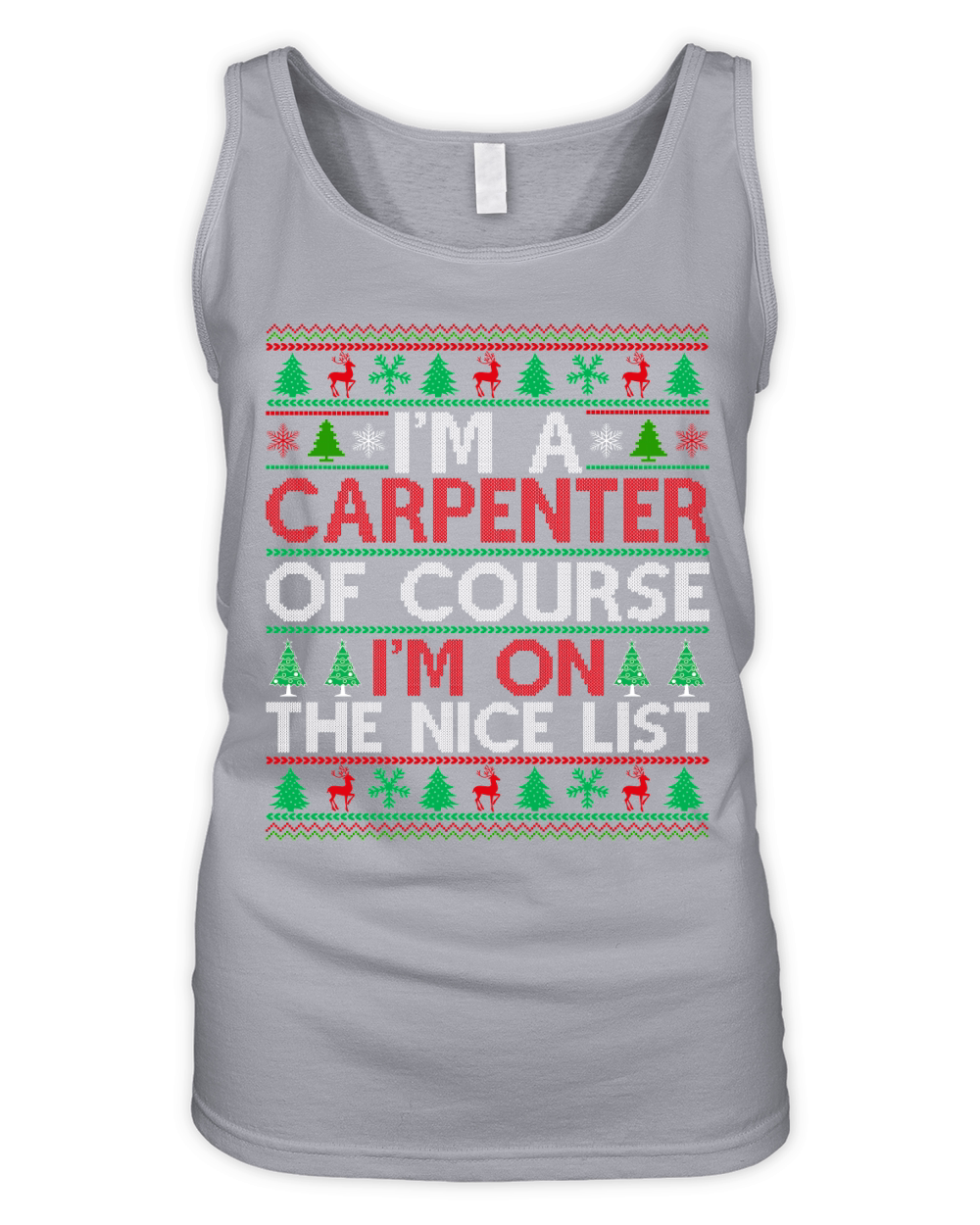 Im a Carpenter of course im on the nice list Carpenter ugly christmas Organic Women's Tank Top