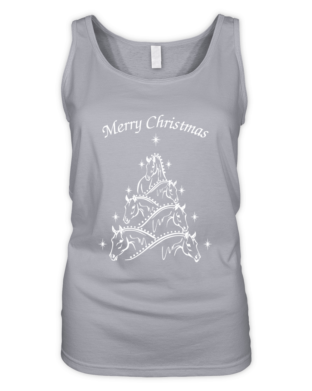 Merry Christmas Horse Tree Ugly Christmas Sweater Organic Women's Tank Top