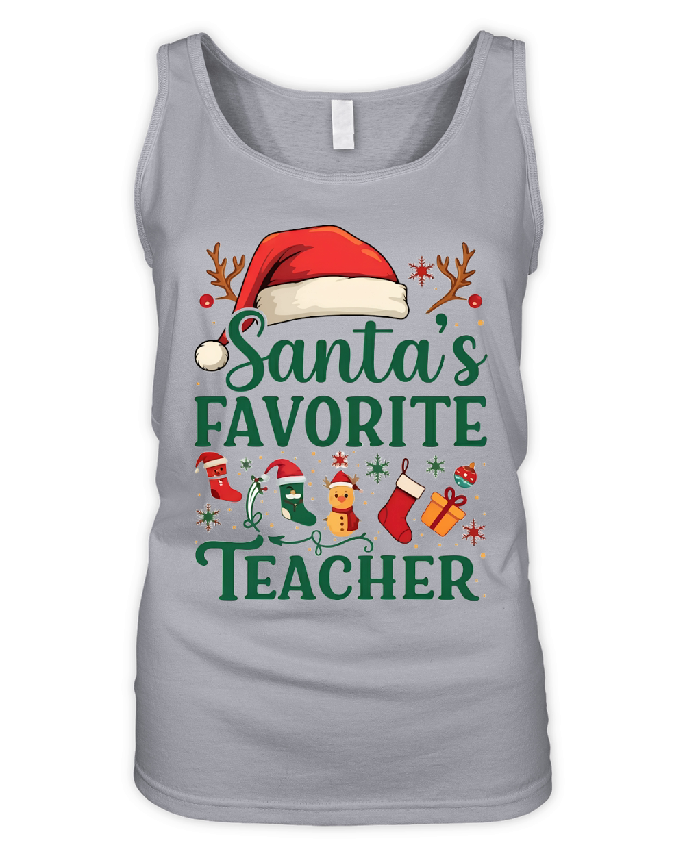 Santas Favorite Teacher 9 Organic Women's Tank Top