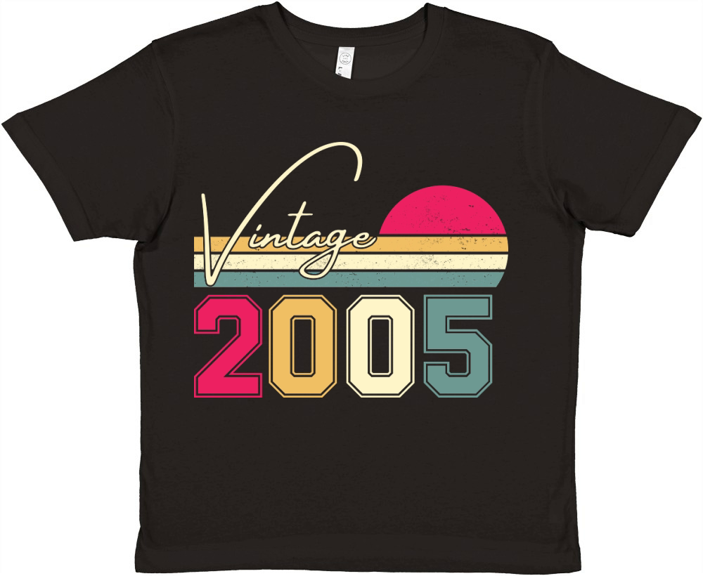 Birthday  Vintage Classic Born In 2005 Premium Kids Crewneck T-shirt