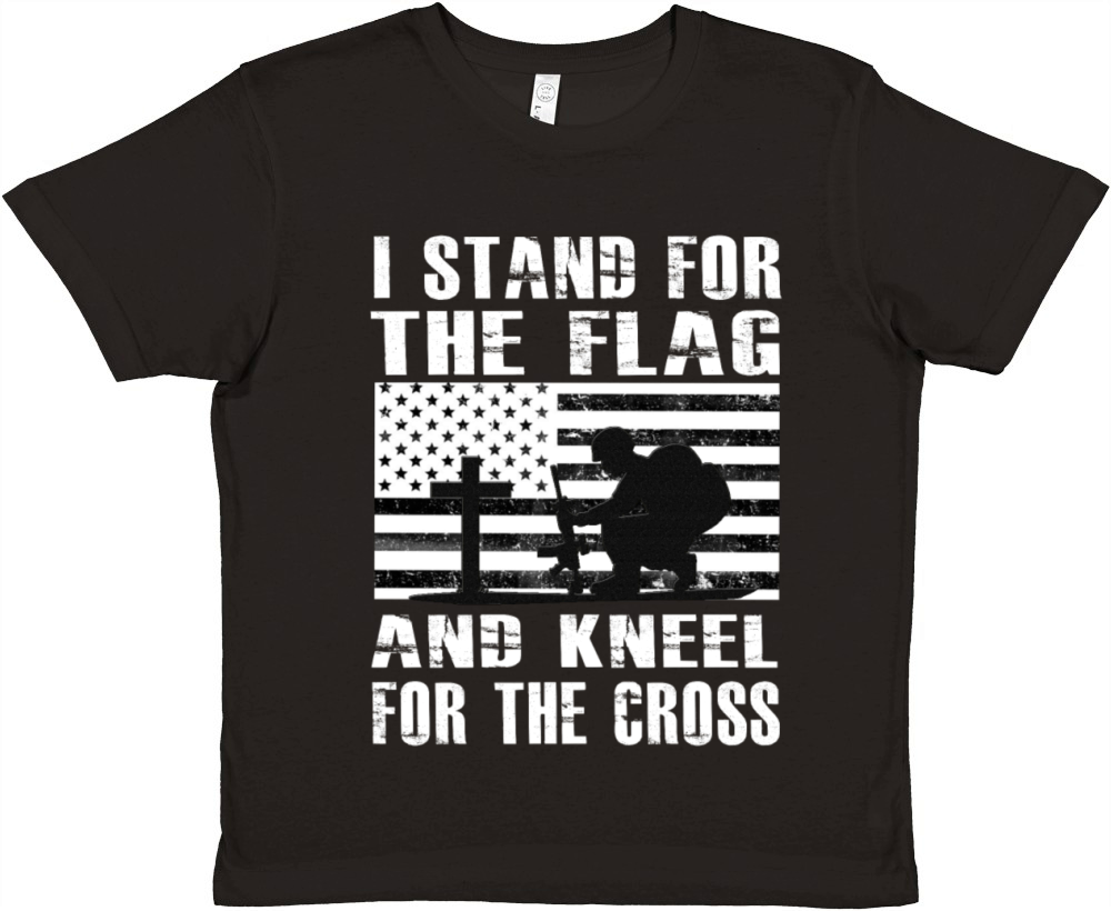 I Stand For The Flag And Kneel For The Cross Shirt Premium Kids Crewneck T-shirt