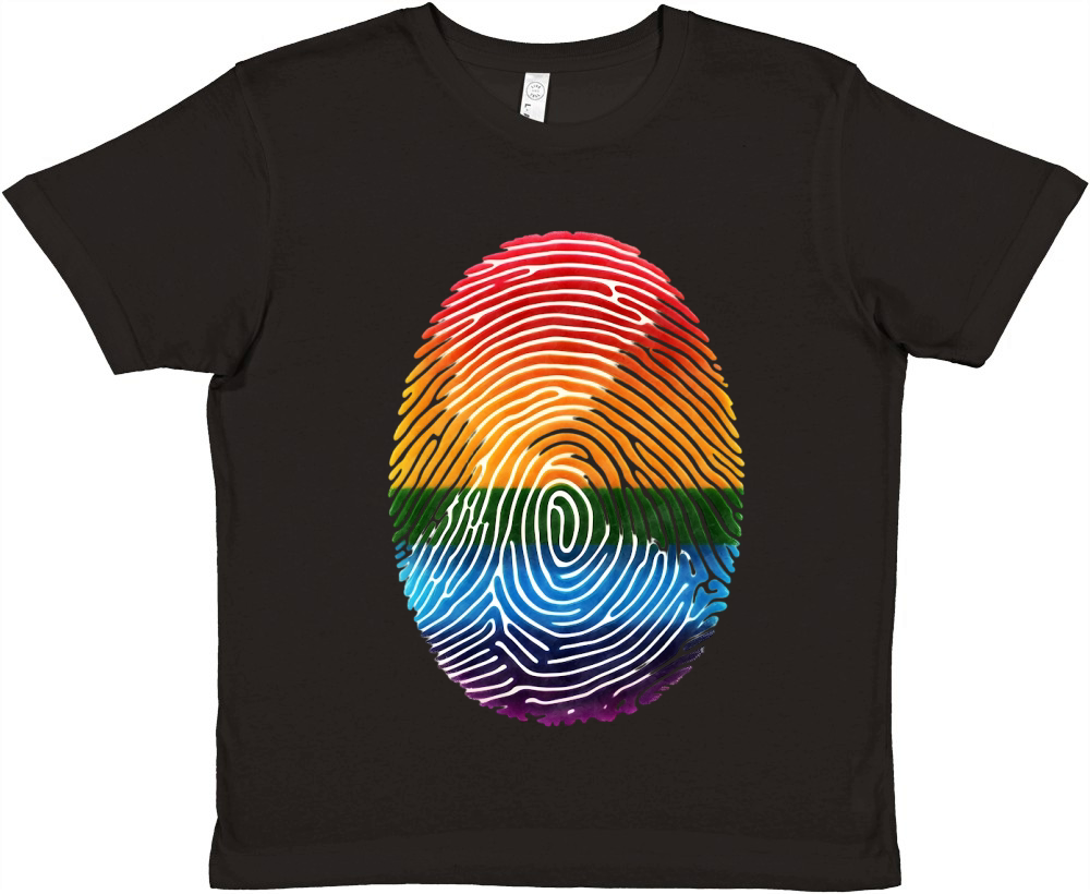 Rainbow Fingerprint Pride Art Premium Kids Crewneck T-shirt