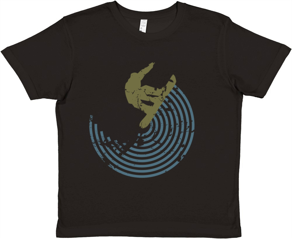 vintage snowboarder logo and graphic Premium Kids Crewneck T-shirt