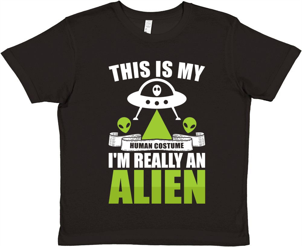 Vintage UFO Alien This Is My I Am Really An Alien Premium Kids Crewneck T-shirt