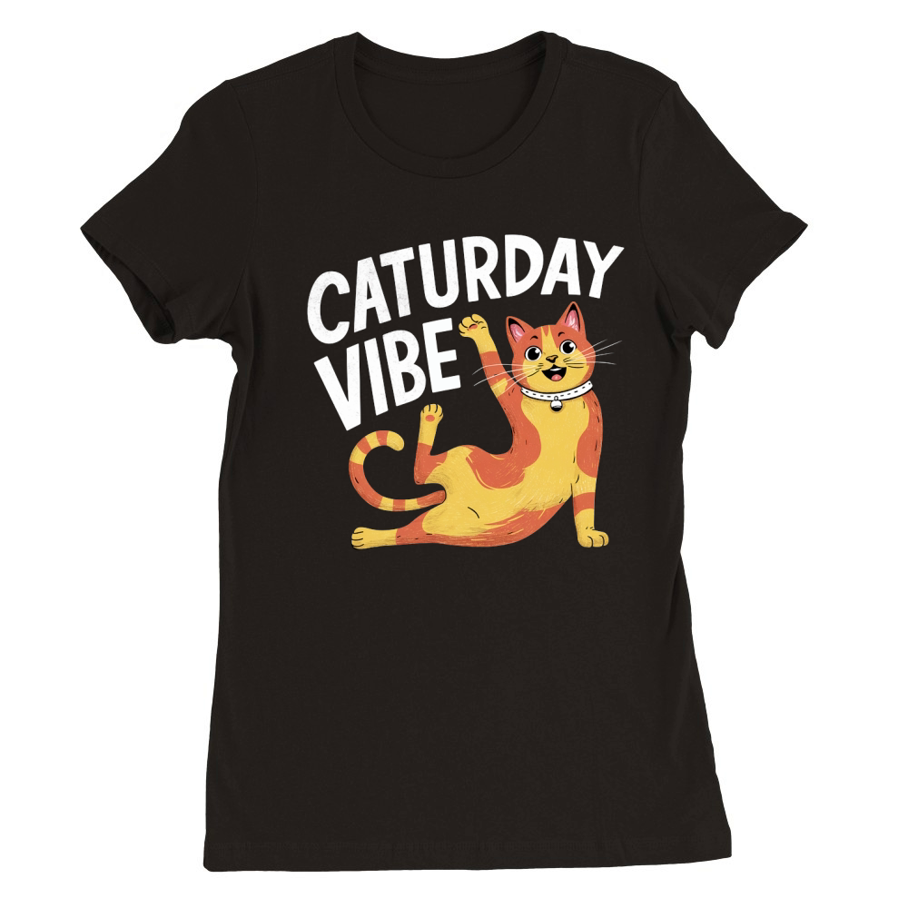 Caturday vibe Premium Womens Crewneck T-shirt