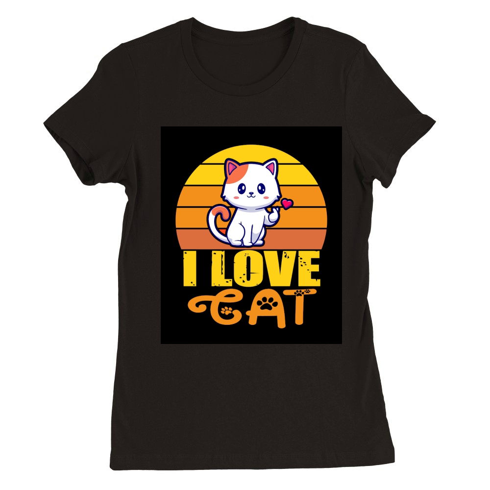 I love Cat Premium Womens Crewneck T-shirt