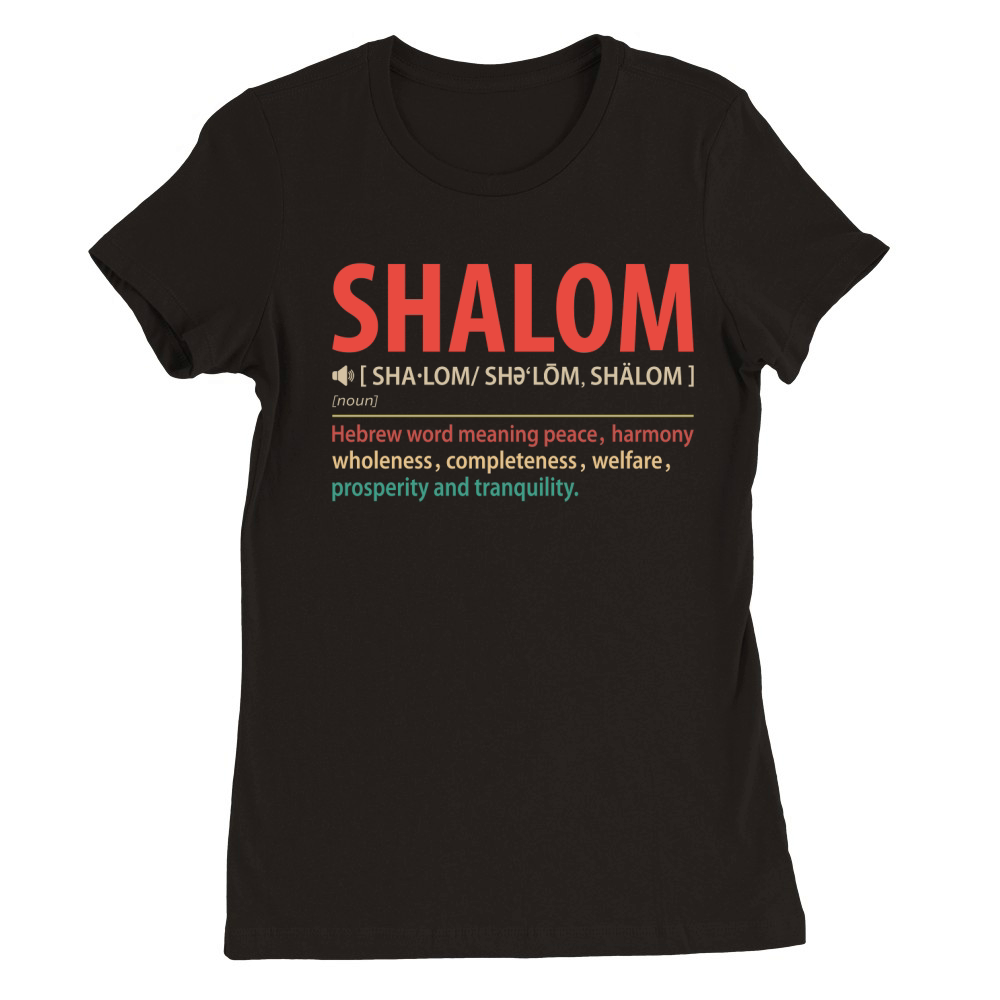 Shalom Hanukkah Premium Womens Crewneck T-shirt