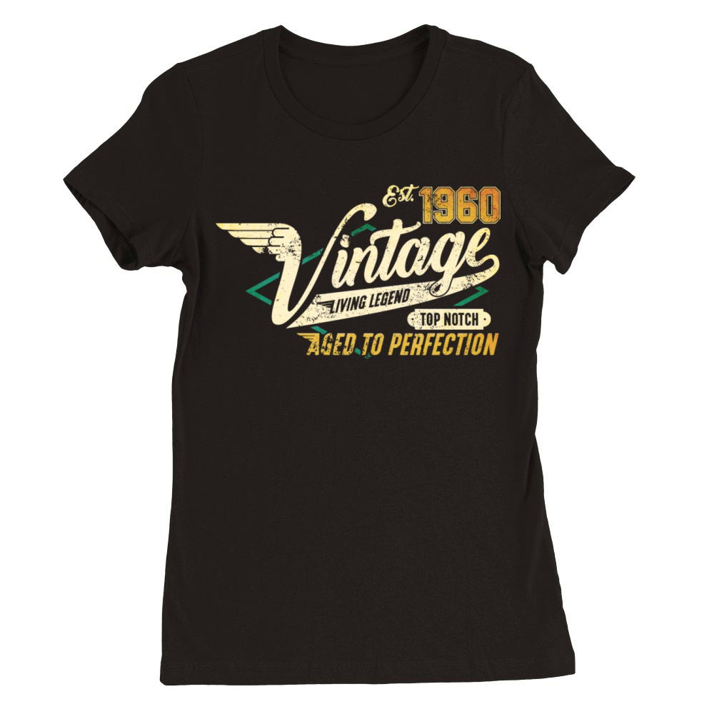 Vintage 1960 birthday gifts Born 60 Bday Gift Premium Womens Crewneck T-shirt