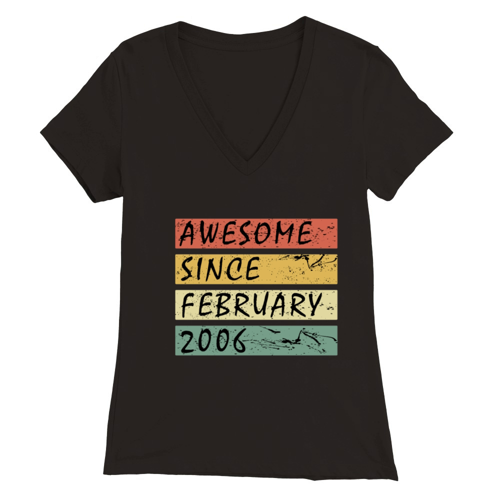 2006 vintage birthday February saying Premium Womens V-Neck T-shirt