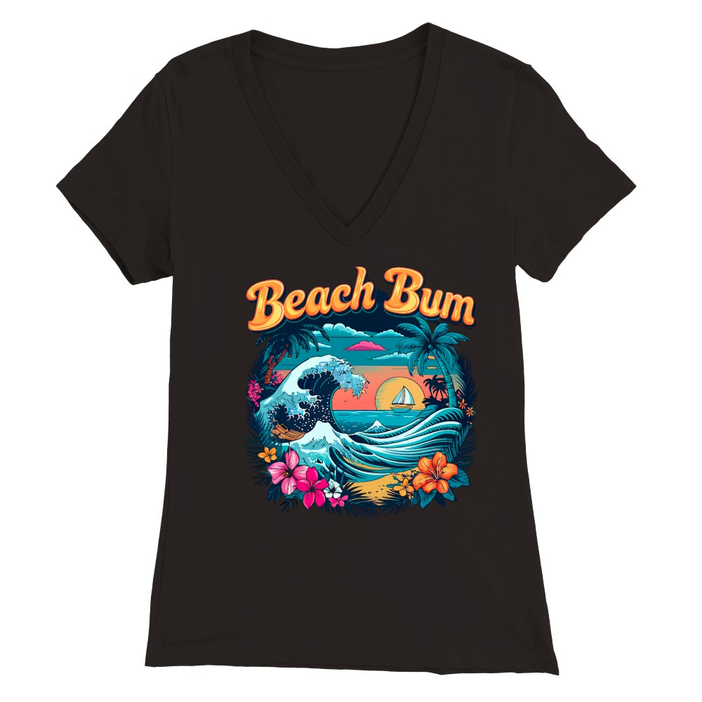Beach Bum Summer 03 Premium Womens V-Neck T-shirt