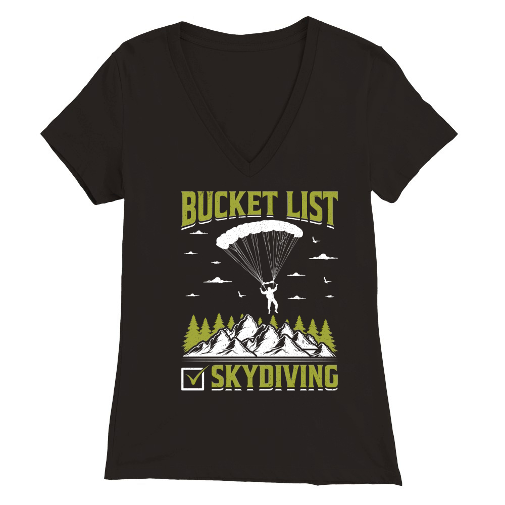 Bucket list skydiving 03 Premium Womens V-Neck T-shirt