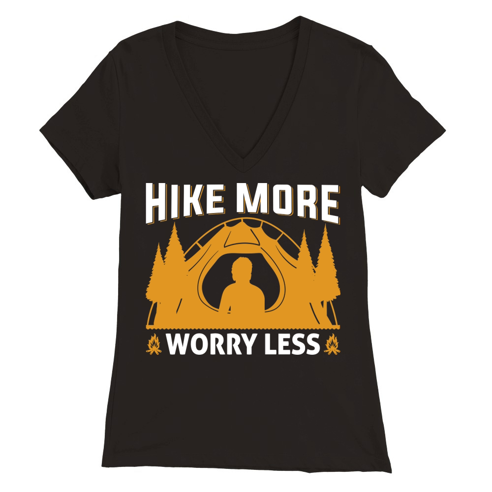 HIKE MORE WORRY LESS Premium Womens V-Neck T-shirt