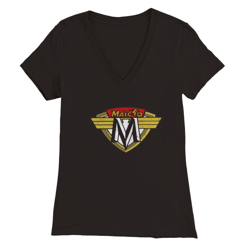Maico Motorcycle DISTRESSED UGLY CHRISTMAS Premium Womens V-Neck T-shirt