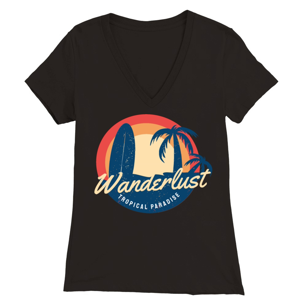 wanderlust sun Premium Womens V-Neck T-shirt