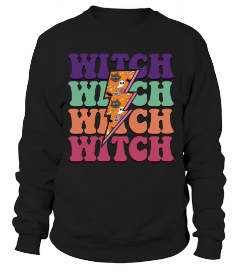 Halloween Witch Retro Groovy Vintage Sweatshirt Unisex