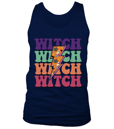 Halloween Witch Retro Groovy Vintage Tank Top Unisex