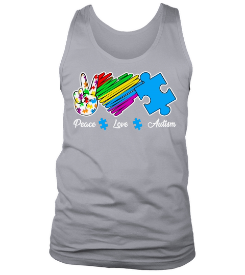 Peace Love Autism, Autism Awareness Tank Top Unisex