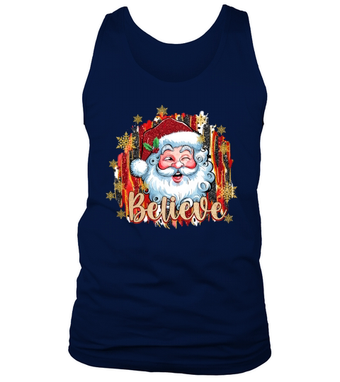 Retro Santa Christmas Believe 4 Tank Top Unisex