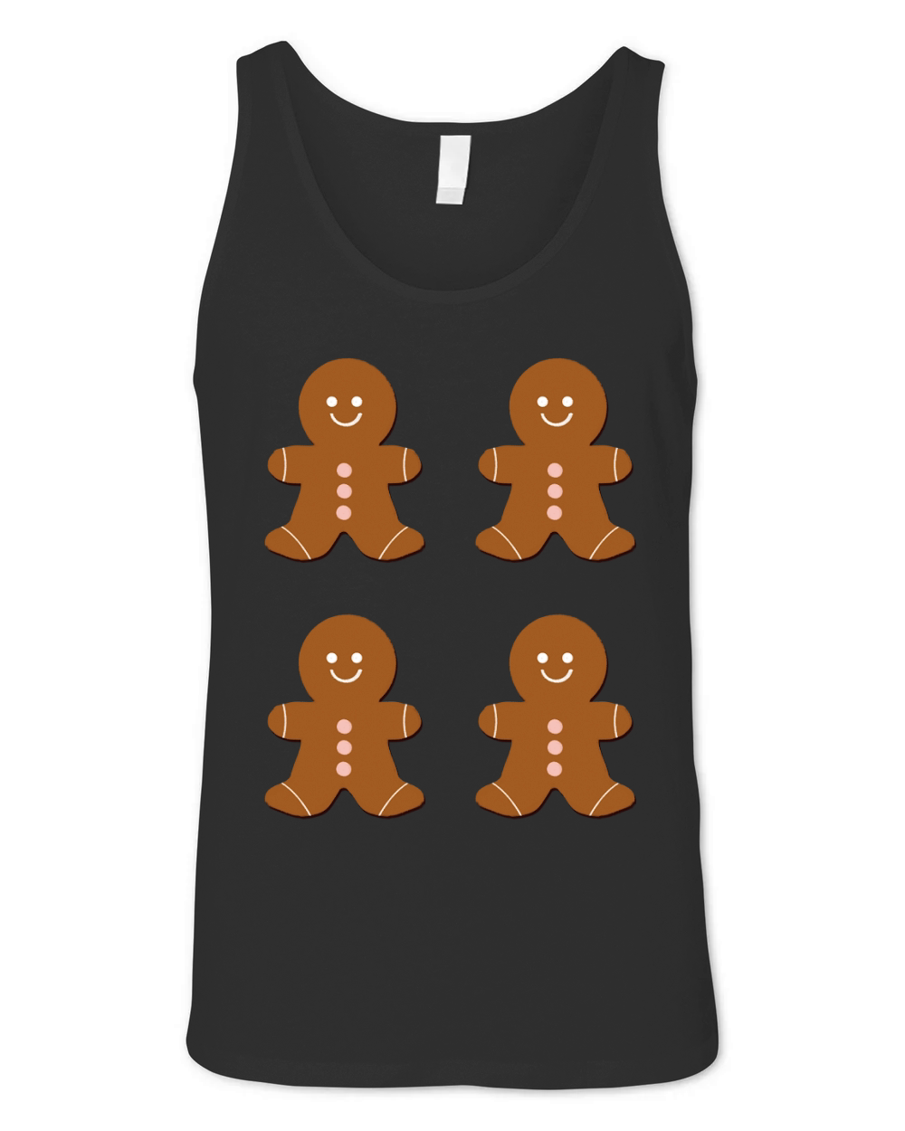 Big Smile Pink Buttons Brown Body Gingerbread (4) 4 Unisex Jersey Tank