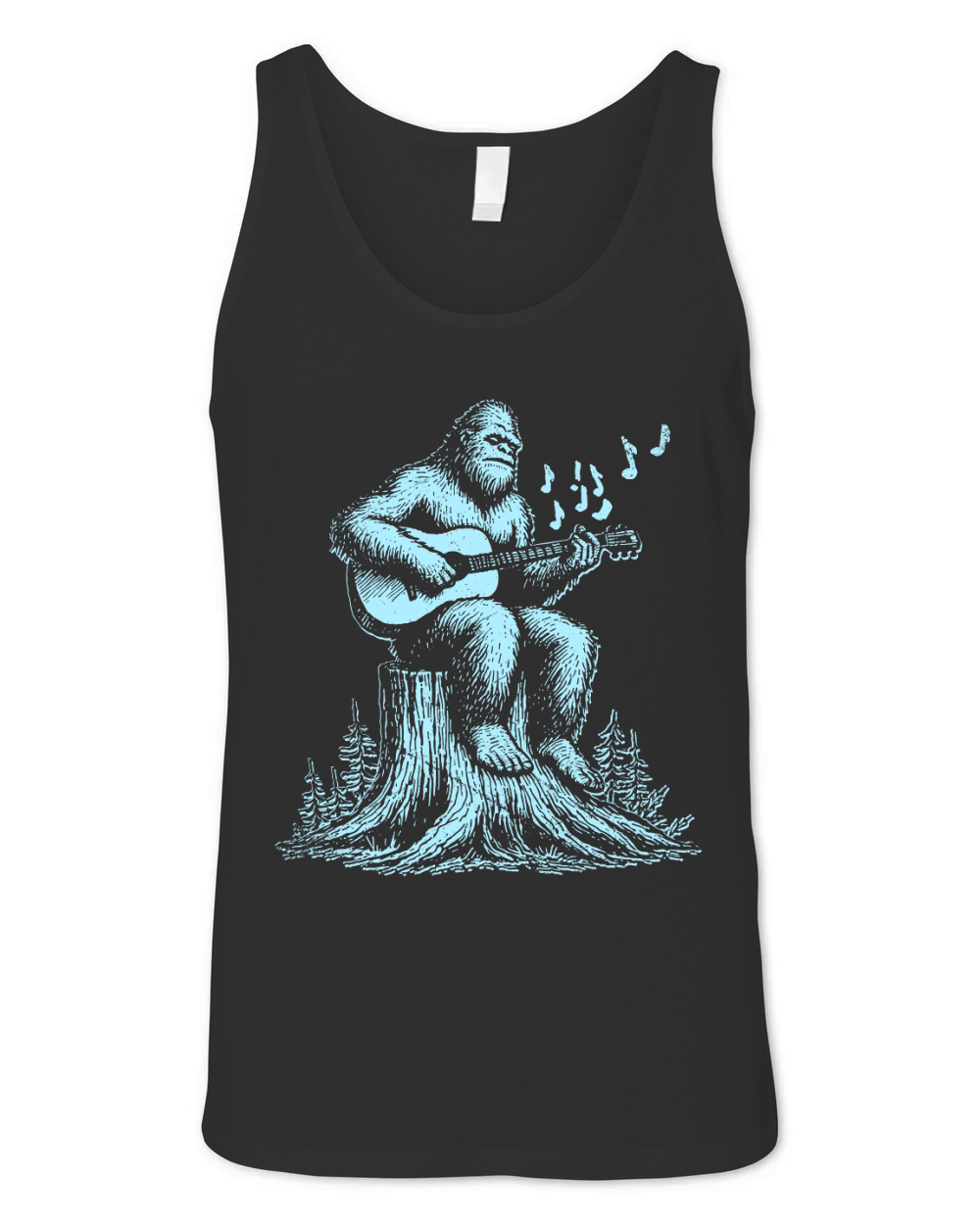 Bigfoot Playing Guitar L Sky GR Unisex Jersey Tank