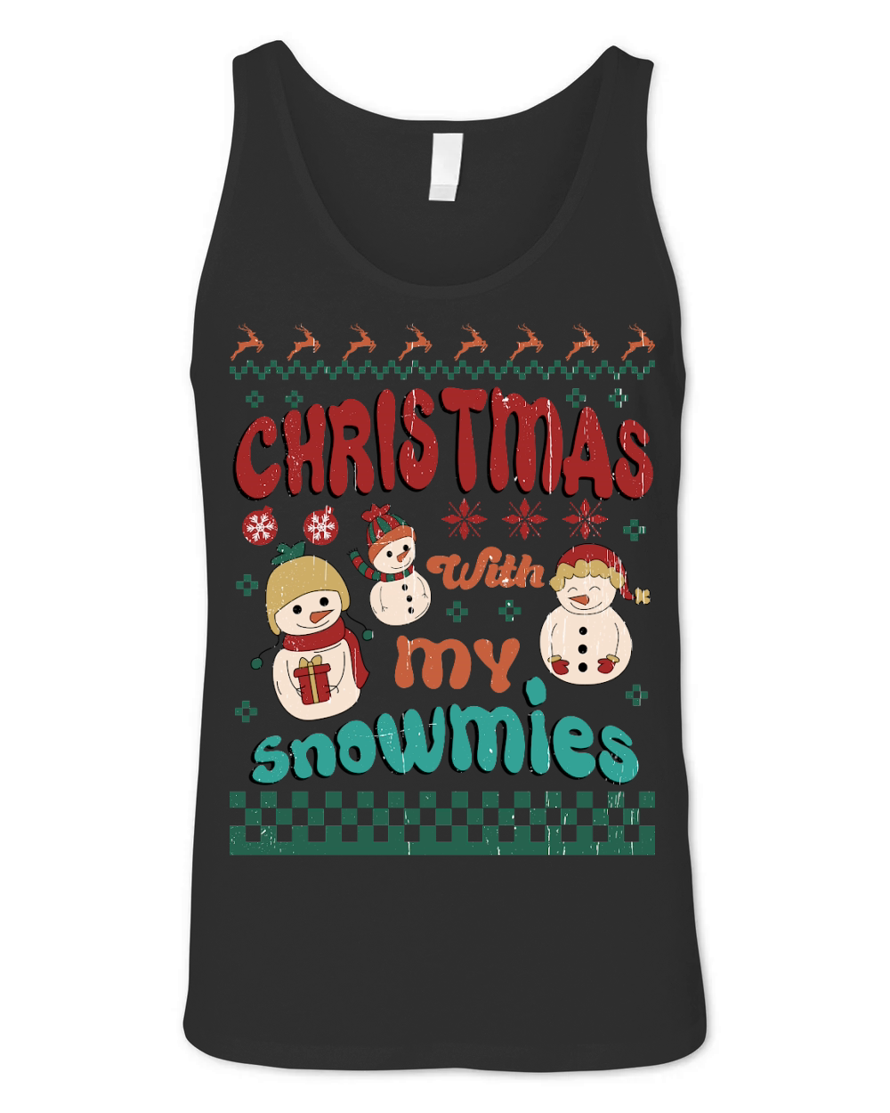 Christmas With My Snowmies Ugly Christmas Unisex Jersey Tank