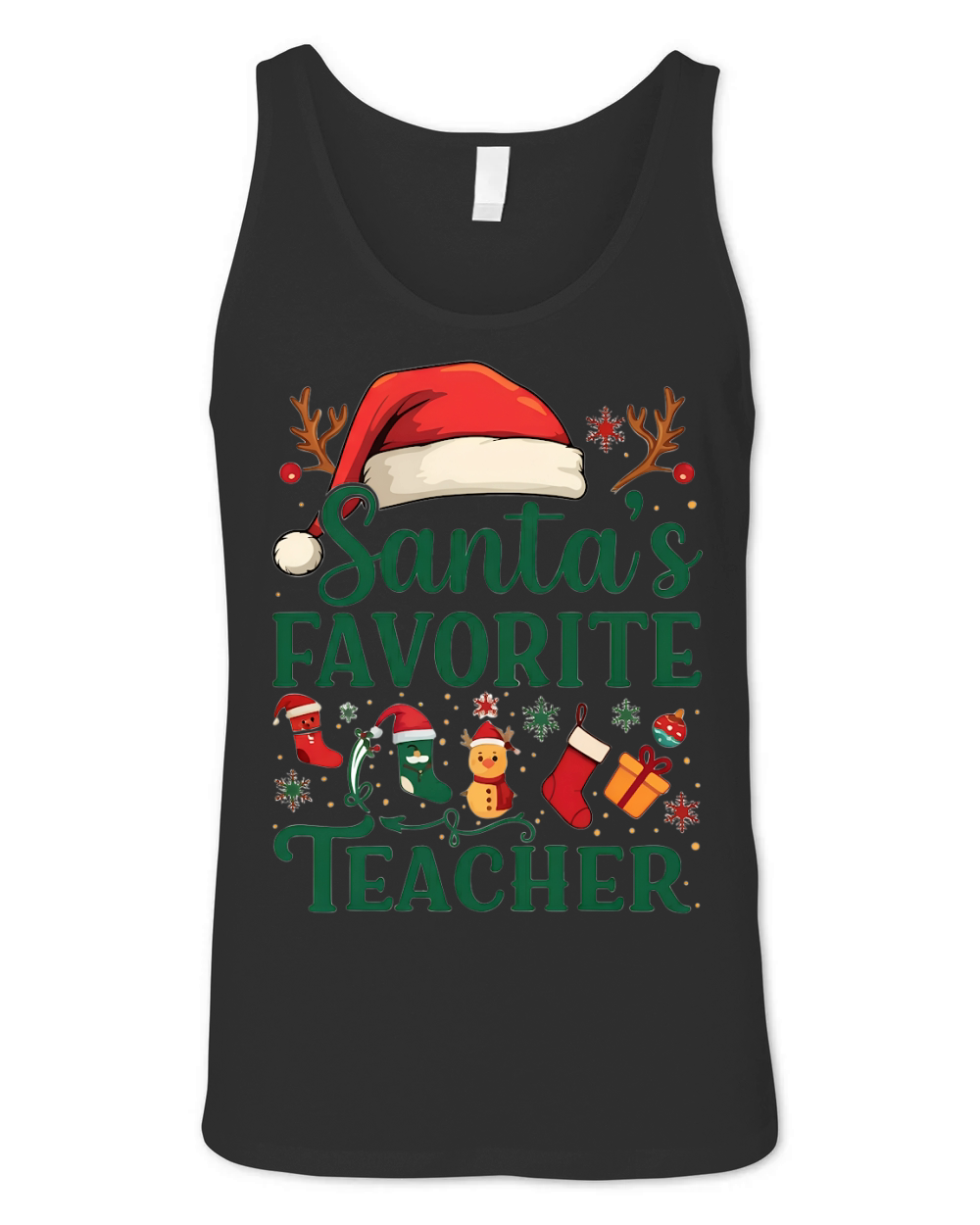 Santas Favorite Teacher 9 Unisex Jersey Tank