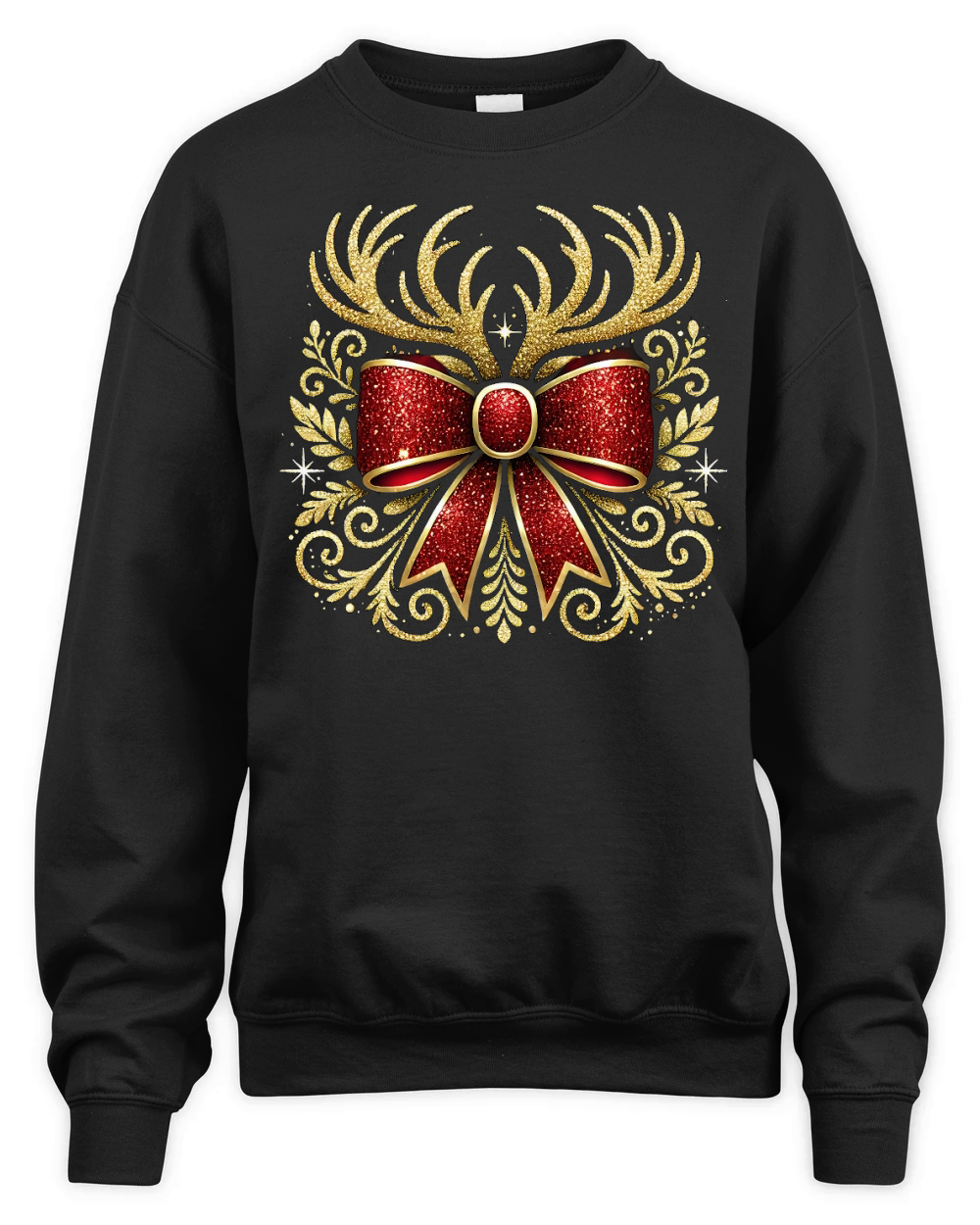 Christmas Reindeer Bow 9 Unisex Premium Crewneck Sweatshirt