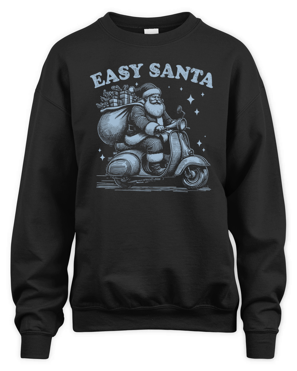 Easy Santa Riding Scooter D Grey Unisex Premium Crewneck Sweatshirt