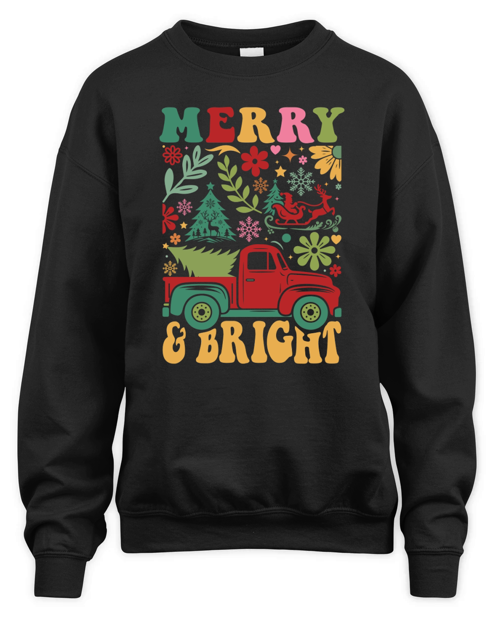 Holly Jolly  Boho Flowers  (6) Unisex Premium Crewneck Sweatshirt