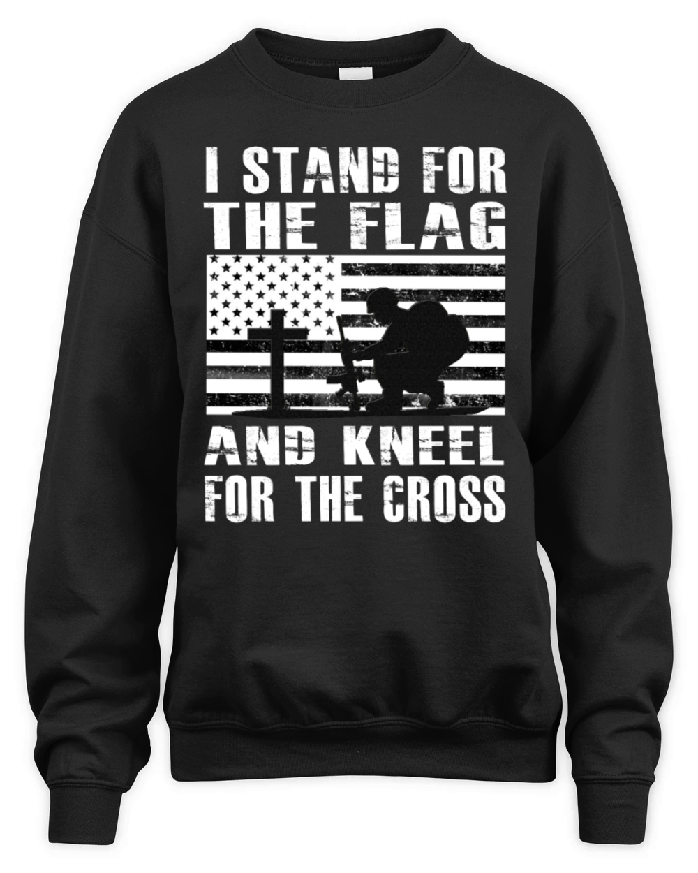 I Stand For The Flag And Kneel For The Cross Shirt Unisex Premium Crewneck Sweatshirt