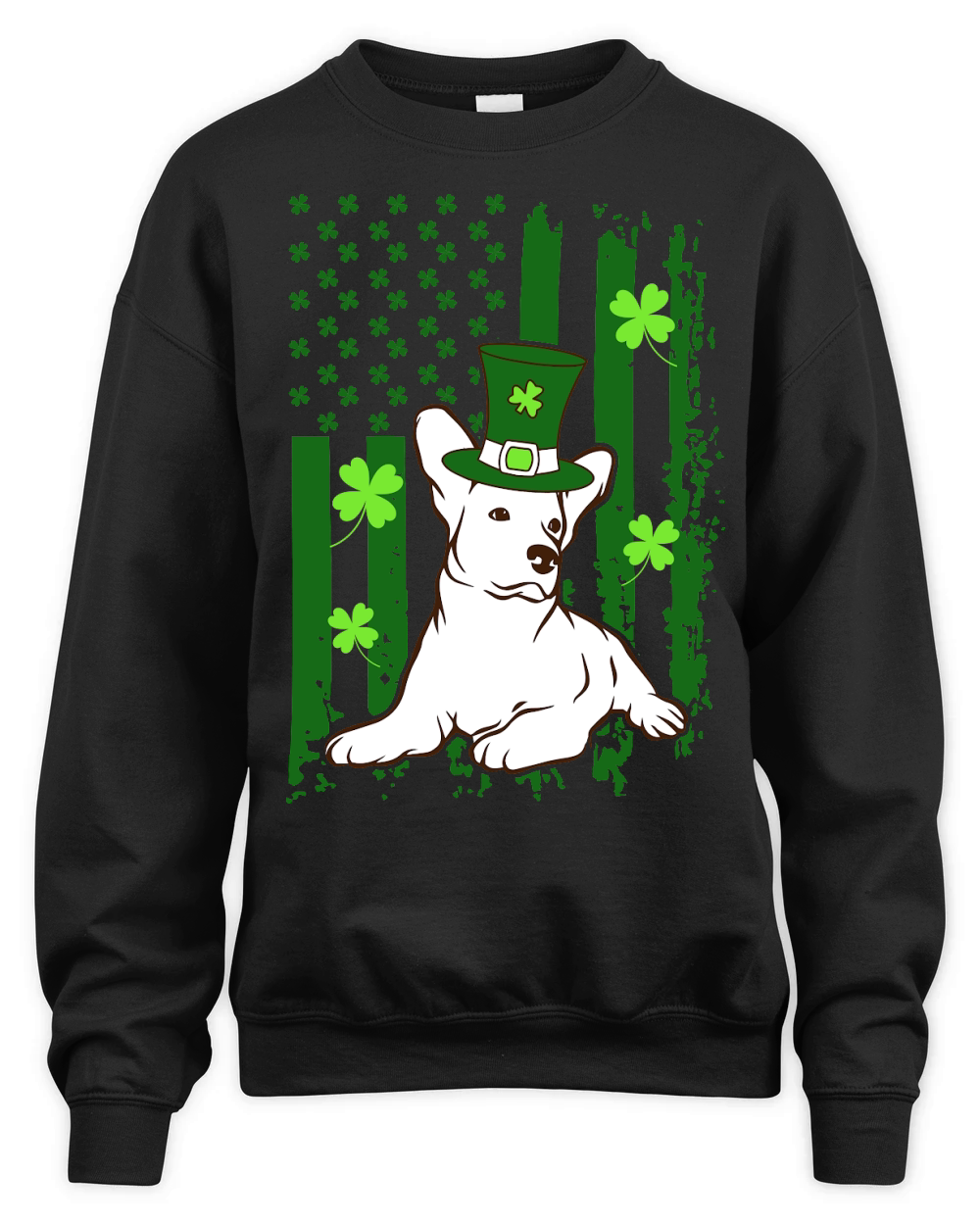 Saint Patricks Day American Flag Dogs Lover Shirt Unisex Premium Crewneck Sweatshirt
