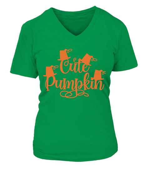 Cute pumpkin 7 V-neck T-Shirt Woman