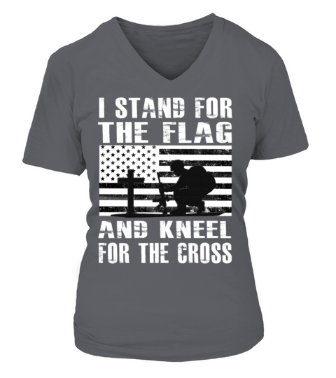 I Stand For The Flag And Kneel For The Cross Shirt V-neck T-Shirt Woman