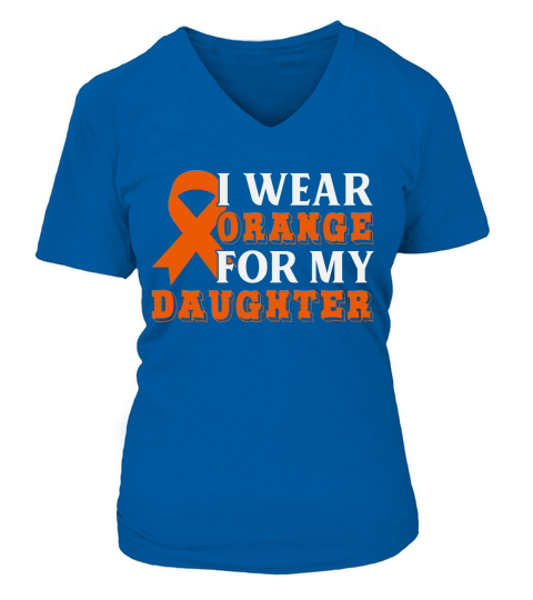 Orange  For My Daughter V-neck T-Shirt Woman