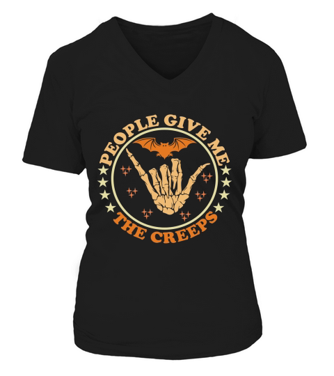People Give Me The Creeps V-neck T-Shirt Woman