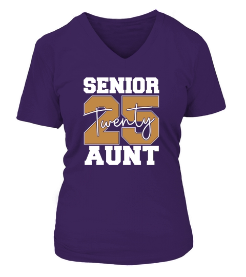 Senior twenty 2025 Aunt V-neck T-Shirt Woman