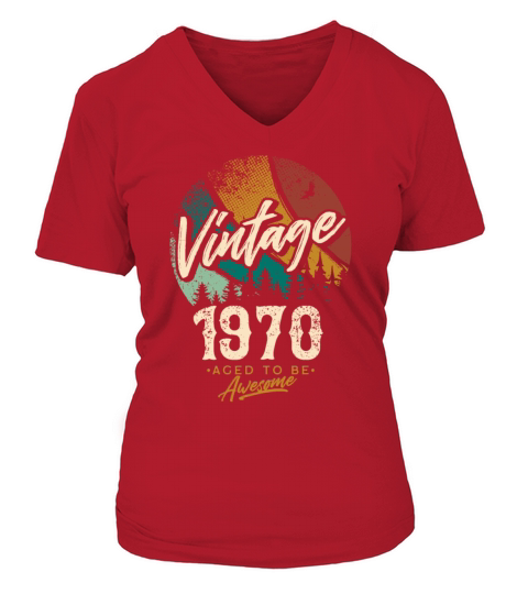 Vintage 1970 birthday gifts for men women bday V-neck T-Shirt Woman