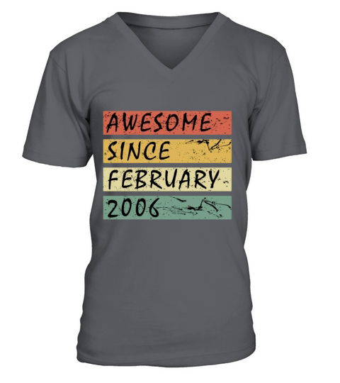 2006 vintage birthday February saying V-Neck T-shirt