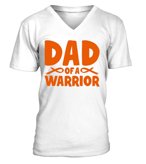 Dad of a Warrior V-Neck T-shirt
