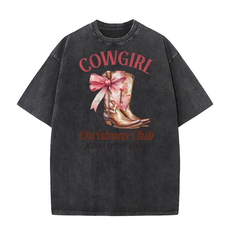 Cowgirl Christmas Club 15 Washed T-Shirt