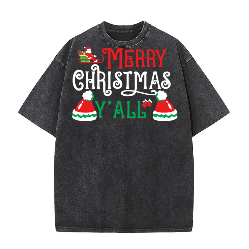 Merry Christmas Yall 12 Washed T-Shirt