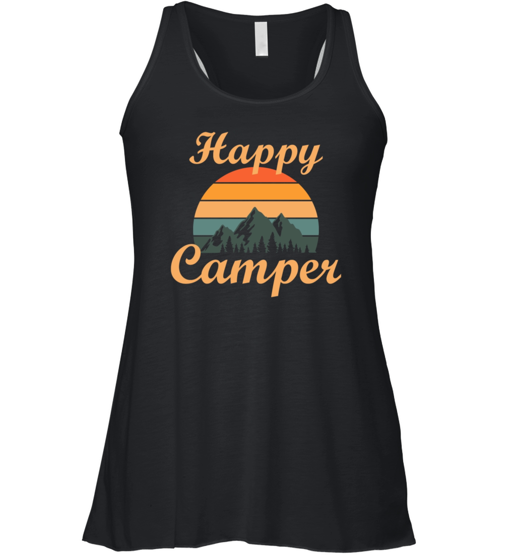 Happy camper adventure mountains vacation gift Women's Flowy Tank Top